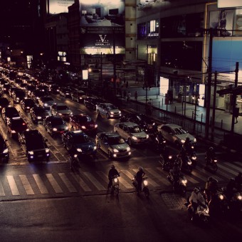 at night